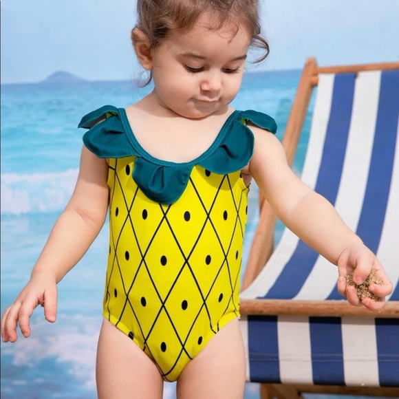 Tabitha’s Trends Other - Baby Girl Pineapple One Piece Swimsuit 🍍